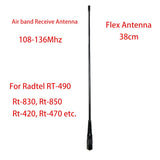 Air Aviation Band Flex Whip Antenna 108-136Mhz for Radtel Rt-490 Rt-470X Rt-4b Rt-830 Rt-850 Rt-890 Rt-470 Rt-420 RT-470L RT-495 RT-630 and more
