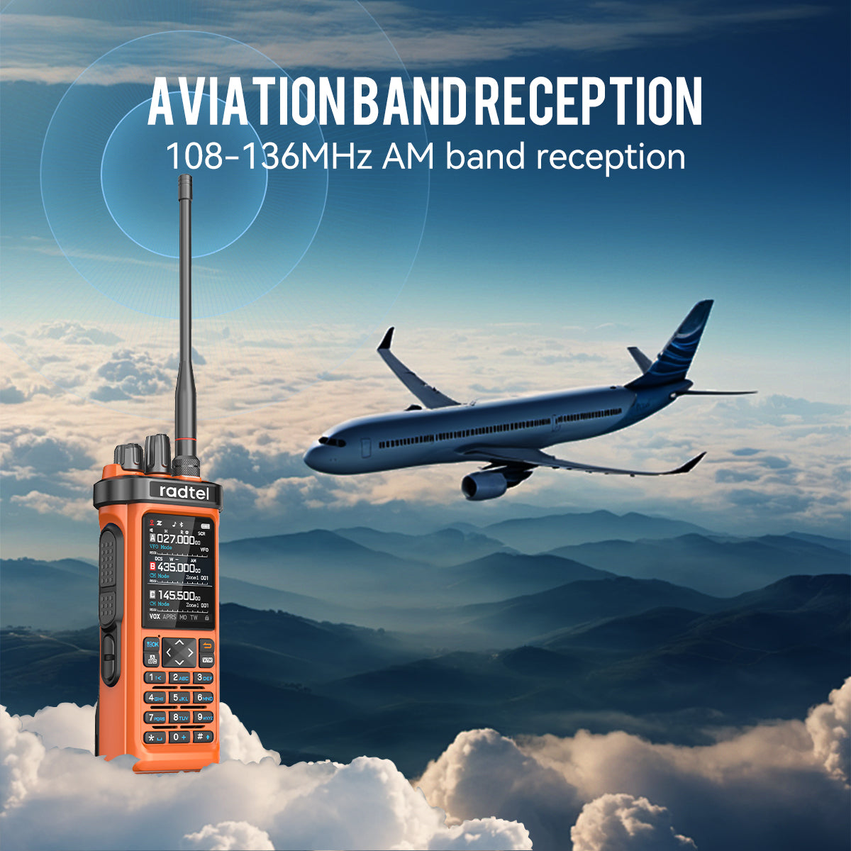 Radtel RT-950 PRO Orange (27Mhz TX/RX) 10W Walkie Talkie AM/FM/USB/LSB ...