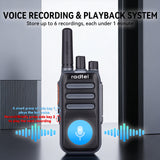 Radtel RT-A1 FRS Analog & Digital Two Way Radio with AI Noise Reduction Dual Noise Cancelling Walkie Talkie Voice Recording & Playback Long-Lasting Battery for Construction Site Bar Airport