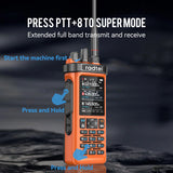 (Pre-order) Radtel RT-950 PRO Orange (27Mhz TX/RX) 10W Walkie Talkie AM/FM/USB/LSB/CW Receive GPS/APRS Wireless Bluetooth Phone Programming NOAA Two Way Radio（副本）