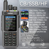 Radtel RT-880 10w Multi Band Ham Radio HF UHF VHF  with AM USB LSB CW CB LW MW SW SSB , 1024 Channels, Cross Band Repeaper