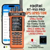 (Pre-order) Radtel RT-950 PRO Orange (27Mhz TX/RX) 10W Walkie Talkie AM/FM/USB/LSB/CW Receive GPS/APRS Wireless Bluetooth Phone Programming NOAA Two Way Radio（副本）
