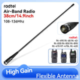 Radtel Air Band Antenna, Aviation Band Flex Whip Antenna 108-136Mhz for Radtel Rt-490 Rt-470X Rt-730 Rt-880 Rt-880g  RT-900 RT-4D RT-860 Quansheng UV K5 (8) K6 Baofeng UV 5RH 21 PRO V2 UV-98