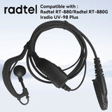 Radtel Original Earpiece Earphone Headset for Radtel RT-880 RT-880G IRADIO UV-98 plus Two Way Radio Walkie Talkie with PTT Mic