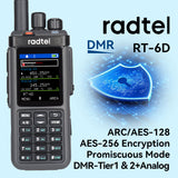 Radtel RT-6D PRO with GPS/APRS DMR Radio With 500K Contacts Dual Band Walkie Talkie  Dual Time Slot Two Way Radio Tier 1+2 Ham Radio 1024 Channels