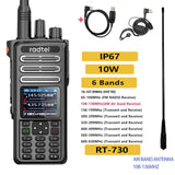 Radtel RT-730 IP67 Waterproof 10w Air Band Walkie Talkie Full Band Amateur Ham 199CH  HT USB-C Battery NOAA FM AM UHF VHF Satcom