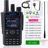 Radtel RT-490 GPS 6 Bands Amateur Ham Two Way Radio 512CH Air Band Walkie Talkie  VOX DTMF SOS LCD Color Police Scanner Aviation