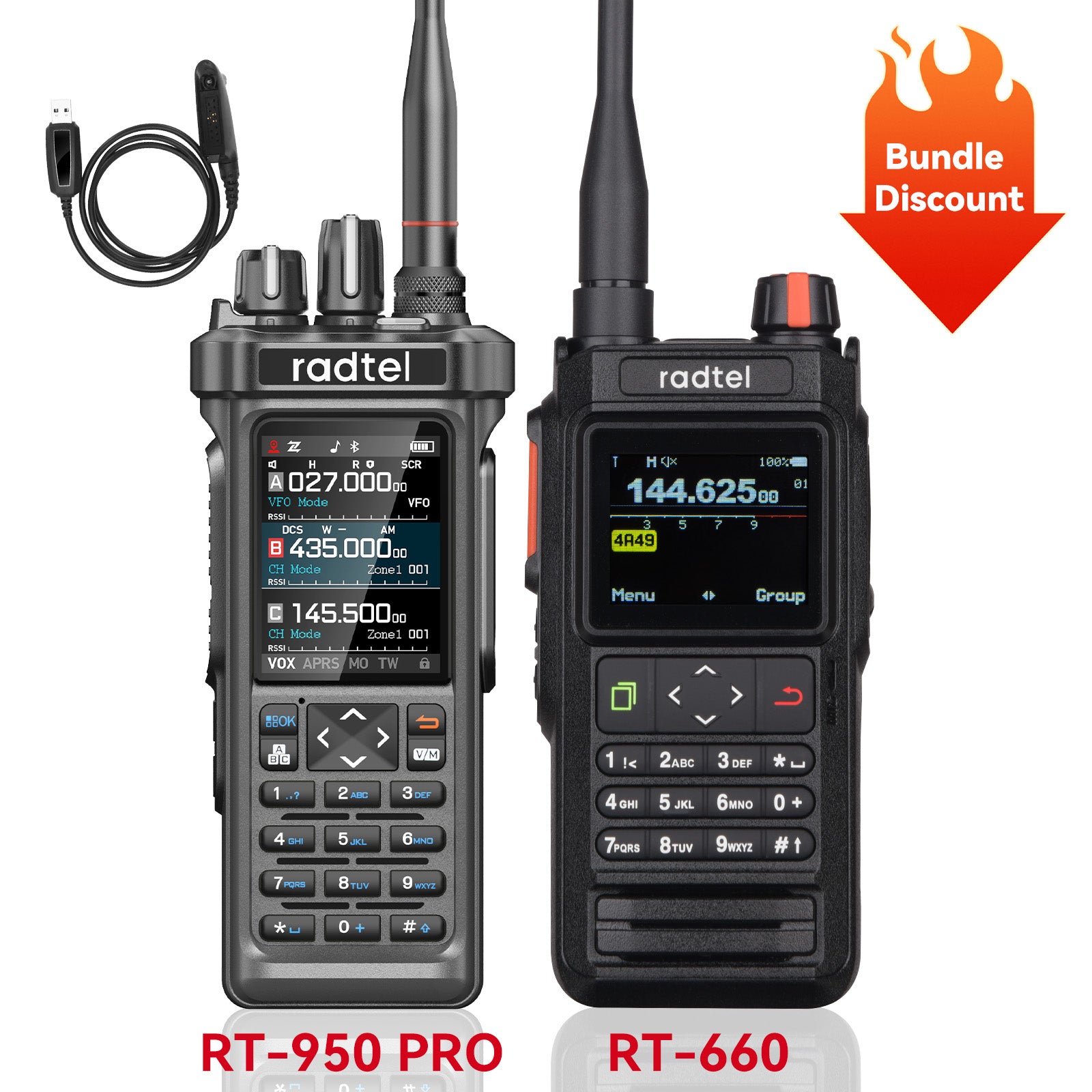 Radtel RT-950 PRO Radio amatoriale, GPS/APRS, walkie-talkie da 10 W, radio portatile a lungo Radtel RT-950 PRO Radio amatoriale, GPS/APRS, walkie-talkie da 10 W, radio portatile a lungo