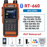 Radtel RT-660 IP67 GPS Bluetooth Dual Band VHF/UHF Two-Way Radio APRS  SATCOM KISS TNC Text Messaging, Aviation Band Scanner, NOAA Weather Alerts, USB-C Rechargeable Battery