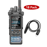 Radtel RT-950 PRO Black (27Mhz TX/RX) 10W Walkie Talkie AM/FM/USB/LSB/CW Receive GPS/APRS Wireless Bluetooth Phone Programming NOAA Two Way Radio（18 Pack）