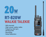 Radtel RT-820W 20W Dual Band VHF/UHF Two-Way Radio, 500 Channels, Frequency Measurement, Quick Team Formation, DTMF/CTCSS/DCS