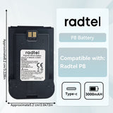 Radtel P8 3000mAh Rechargeable Li-ion Battery TYPE C