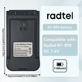 Walkie Talkie Li-ion Battery Pack 7.4v 1100mAh or 2000mAh for Radtel RT-890 RT-850 Two Way Ham Radio
