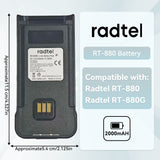 Radtel RT- 880 RT-880G Battery RT-6D IRadio UV-98 Plus Walkie Talkie Li-ion Battery Pack 7.4v 2400mAh