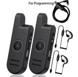 Radtel RT13 Super Mini Walkie Talkie PALM Radio Bing PTT Button UHF 400-470Mhz for Restaurants, hair salons, shopping malls（2 Pack）