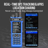 (Pre-order) Radtel RT-950 PRO Blue (27Mhz TX/RX) 10W Walkie Talkie AM/FM/USB/LSB/CW Receive GPS/APRS Wireless Bluetooth Phone Programming NOAA Two Way Radio