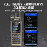 Radtel RT-950 PRO Brown Version (27Mhz TX/RX) 10W Walkie Talkie AM/FM/USB/LSB/CW Receive GPS/APRS Wireless Bluetooth Phone Programming NOAA Two Way Radio
