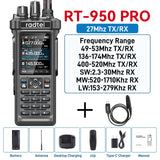 Radtel RT-950 PRO Black (27Mhz TX/RX) 10W Walkie Talkie AM/FM/USB/LSB/CW Receive GPS/APRS Wireless Bluetooth Phone Programming NOAA Two Way Radio