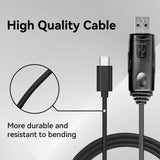 USB Programming cable for Radtel RT-880 RT-6D Radios with USB-A To USB-C Data Cable