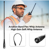 Radtel Air Band Antenna, Aviation Band Flex Whip Antenna 108-136Mhz for Radtel Rt-490 Rt-470X Rt-730 Rt-880 Rt-880g  RT-900 RT-4D RT-860 Quansheng UV K5 (8) K6 Baofeng UV 5RH 21 PRO V2 UV-98