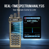 Radtel RT-950 PRO Brown Version (27Mhz TX/RX) 10W Walkie Talkie AM/FM/USB/LSB/CW Receive GPS/APRS Wireless Bluetooth Phone Programming NOAA Two Way Radio