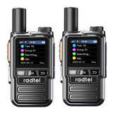 Radtel P8 Rapid POC Radios Unlimited Range, 5000 Miles Above Walkie Talkie Nationwide Handheld PoC for Adults Rechargeable PTT, Long Distance Walkie-talkies with Lights(2 Pack)