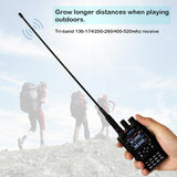 Radtel Tri-Band Flex Antenna RHD-771S 144//220/430Mhz 35cm/13.7inch SMA Female Foldable Soft Antenna Compatible with Baofeng/Kenwood/Radtel RT-490 RT-470X RT-890 RT-495 RT-630 RT-900 RT-860 RT-4D Radios