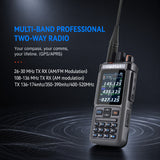 Radtel RT-1000Pro 27-30Mhz TX/RX (AM & FM Mod) + 108-136Mhz TX/RX (AM)+ UHF/VHF(FM), UHF 7W/VHF 8W Two Way Radio, LW/MW/SW RX at AM/FM/USB/LSB with GPS/APRS/Spectrum