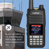 Radtel RT-420 6 Bands Ham Two Way Radio 256CH Air Band Walkie Talkie NOAA VOX USB SOS LCD Color Police Scanner Aviation