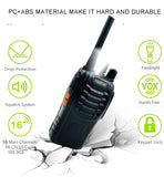 Radtel RT88 Rechargeable FRS Walkie Talkies Long Range Handheld License-Free Two Way Radio 16CH Handsfree USB Charging LED Flashlight with Earpiece
