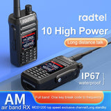 Radtel RT-495 IP67 Waterproof Radio, Air Band Walkie Talkie with 256CH,Long Range High Power UHF 8W/VHF 10W Two-Way Radio One Touch Frequency Finder,USB-C Charging,NOAA VOX 2800mAh Battery.