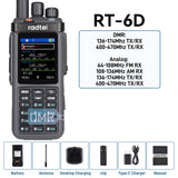 Radtel RT-6D DMR Radio 500K Contacts Dual Band Walkie Talkie  Dual Time Slot Two Way Radio Tier 1+2 Ham Radio 1024 Channels