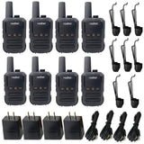 8 x Radtel RT12 Akumulatorowe Walkie Talkie dla Dorosłych Ręczne Radio Dwukierunkowe FRS o Dużym Zasięgu 16-kanałowy Zestaw Głośnomówiący VOX do Biwakowania Pieszego 
