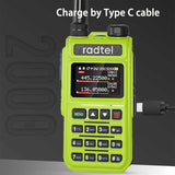 Radtel RT-890 Green Full Band Ham Two-Way Radio 999 CH Walkie Talkie AM Aviation Band Reception Color LCD HT Transceiver