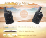 Radtel RT12 Rechargeable Walkie Talkies for Adults Long Range Handheld FRS Two Way Radio 16CH Handsfree VOX for Camping Hiking