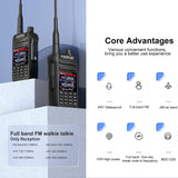 Radtel RT-495 IP67 Waterproof Radio, Air Band Walkie Talkie with 256CH,Long Range High Power UHF 8W/VHF 10W Two-Way Radio One Touch Frequency Finder,USB-C Charging,NOAA VOX 2800mAh Battery.