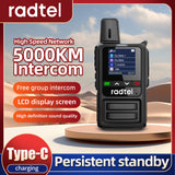 Radtel P360 GPS and Dispatch Map POC Radios Unlimited Range, 5000 Miles Above Walkie Talkie Nationwide Handheld PoC for Adults Rechargeable PTT, Long Distance Walkie-talkies with Lights(2 Pack)