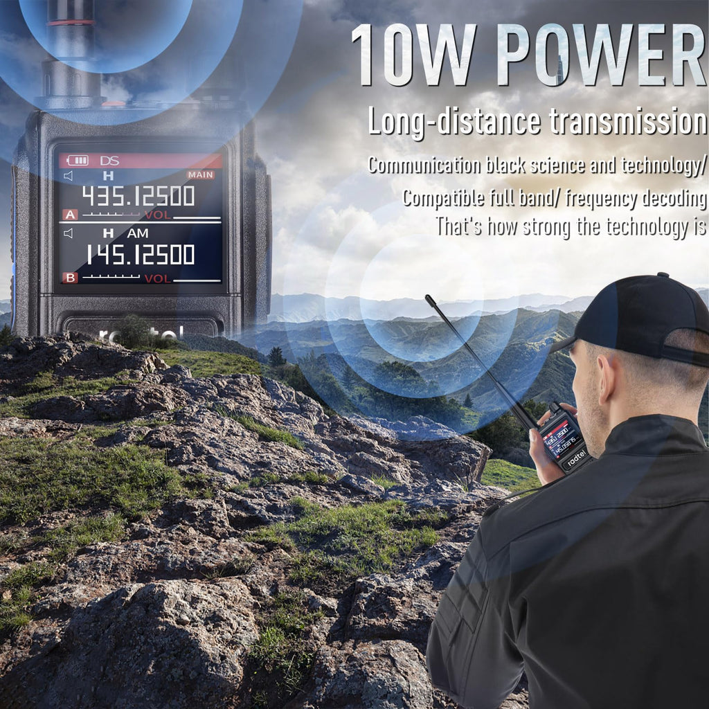 Radtel RT-470 10 Watt Tri-Band Radio 144-148/420-450/1.25M 256CH Air ...