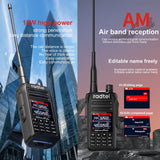 Radtel RT-495 IP67 Waterproof Radio, Air Band Walkie Talkie with 256CH,Long Range High Power UHF 8W/VHF 10W Two-Way Radio One Touch Frequency Finder,USB-C Charging,NOAA VOX 2800mAh Battery.