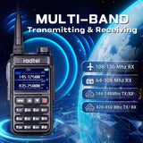 Radtel RT-890 Ham Radio 999 Channels Full Band Long Range Handheld Walkie Talkie AM Air Band Radio NOAA 108-520Mhz Scanning Receiver HT Transceiver Type C Battery Copy Frequency for Hiking