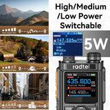 (Presale, Ship in 10 days) Radtel RT-910B Bluetooth App Programming Multi band 6 Meter Walkie Talkie 45-59Mhz TX/RX with 960 Channels AM/FM Two Way Radio Air Band Type C Spectrum Noise Reduce