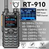 (Presale, Ship in 10 days) Radtel RT-910 5w Multi band 6 Meter Walkie Talkie 45-59Mhz TX/RX with 960 Channels AM/FM Two Way Radio Air Band Type C Spectrum Copy Frequency