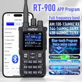 Radtel RT-900 8W Full band Ham Radio Walkie Talkie 256CH Air Band Two Way Radio Station Aviation NOAA Police Marine River PTT