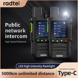 Radtel P6 Rapid Radios Unlimited Range, 5000 Miles Above Walkie Talkie Nationwide Handheld PoC for Adults Rechargeable PTT, Long Distance Walkie-talkies with Lights (2Pcs with SIM)