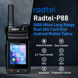 Radtel P88 Android POC Walkie Talkie Dual SIM Card Slot Long Range 5000 Miles Bluetooth NFC WiFi Fingerprint Unlock GPS Feature