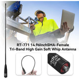 Radtel RT-771 38cm/14.96 Inch Dual Band Antenna 136-174/400-470MHz for Radtel RT-4D RT-900 RT-470X BAOFENG UV-5R/UV-13/UV-17
