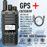 Radtel RT-860G Multi Band Ham Radio GPS HF UHF VHF Dual Band with AM USB LSB CW CB LW MW SW SSB Reception,1024 Channels, 2000mAh