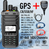 Radtel RT-860G Multi Band Ham Radio GPS HF UHF VHF Dual Band with AM USB LSB CW CB LW MW SW SSB Reception,1024 Channels, 2000mAh