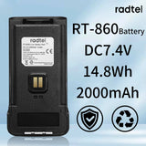 Walkie Talkie Li-ion Battery Pack 7.4v 2000mAh  for Radtel RT-860 Two Way Ham Radio
