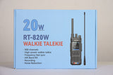 Radtel RT-820W 20W Dual Band VHF/UHF Two-Way Radio, 500 Channels, Frequency Measurement, Quick Team Formation, DTMF/CTCSS/DCS